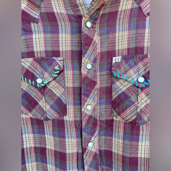 Johnny Loves June Vintage Retro Cowgirl Pinup Rodeo Pearl Snap Small - Picture 3 of 11